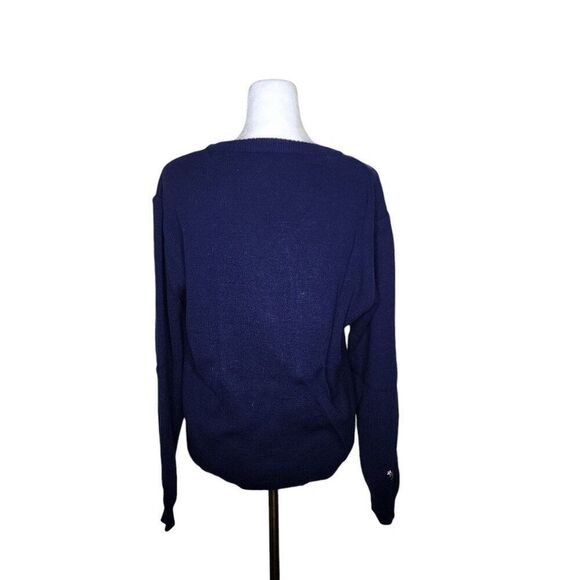 Vintage 70s Tree Frog Embroidered Sweater Womens Size XL Blue - Picture 5 of 7